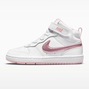 Nike Court Borough Mid 2 Little Kids Shoes sneakers size 10C white pink colorway